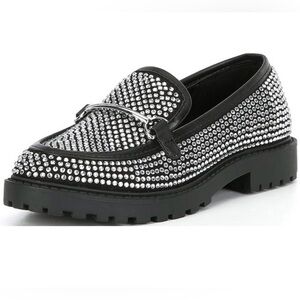 Rhinestone Shoes Embellished Lug Rubber Sole Loafers Cute! GB Teigan Girl Size 2